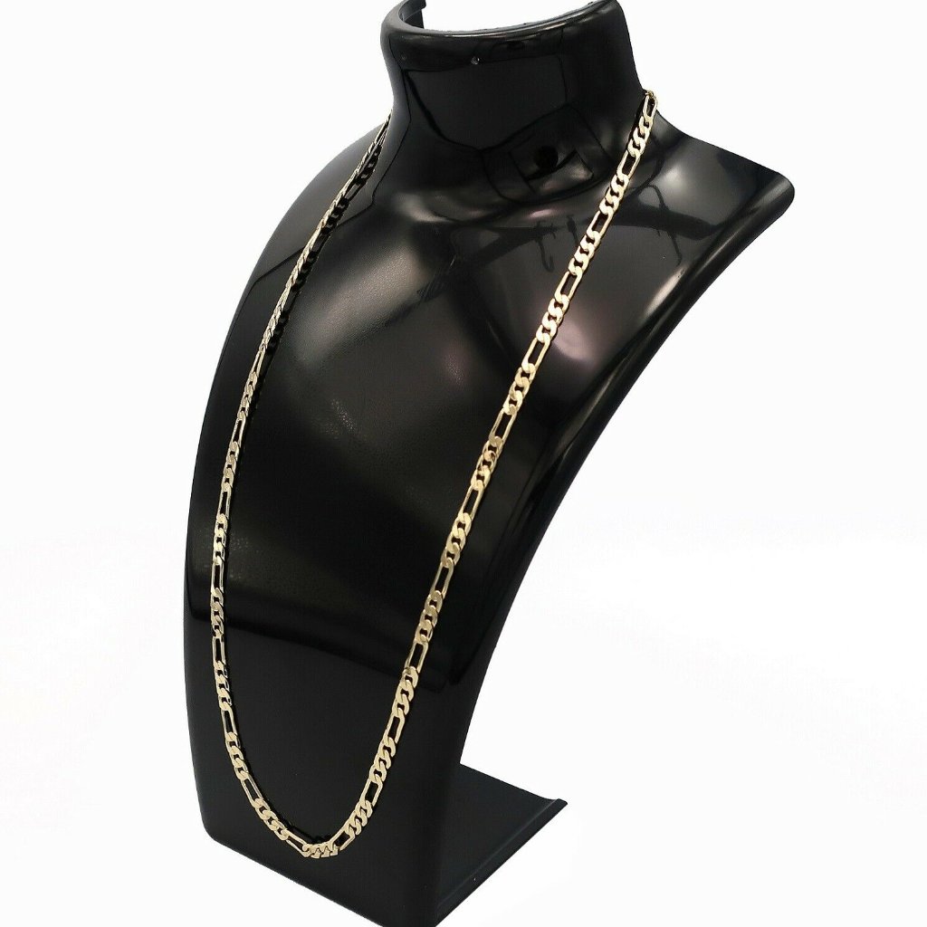 14k Stamped 4mm 24" Figaro Link Chain